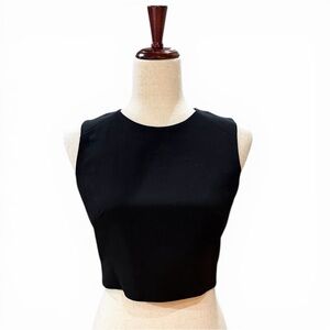 FRENCH CONNECTION Sundae Whisper Black Sleeveless Crop Top Size 4
